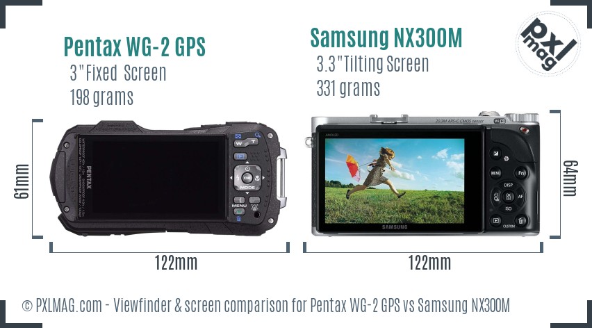 Pentax WG-2 GPS vs Samsung NX300M Screen and Viewfinder comparison