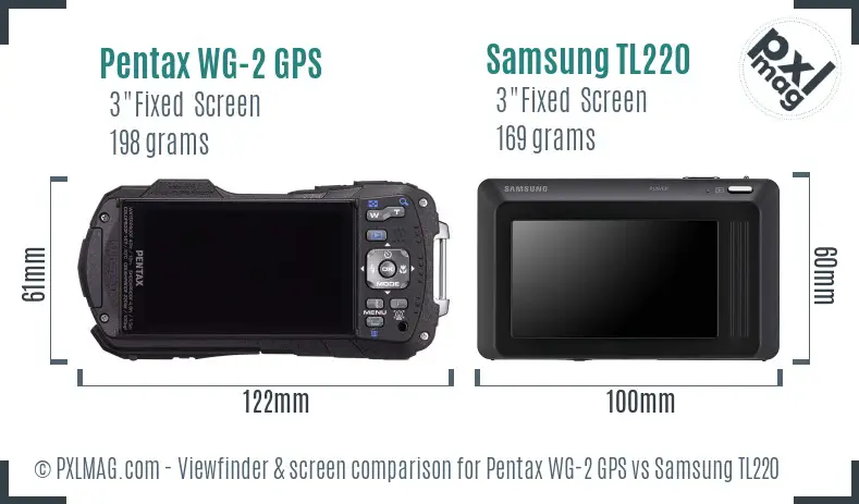 Pentax WG-2 GPS vs Samsung TL220 Screen and Viewfinder comparison