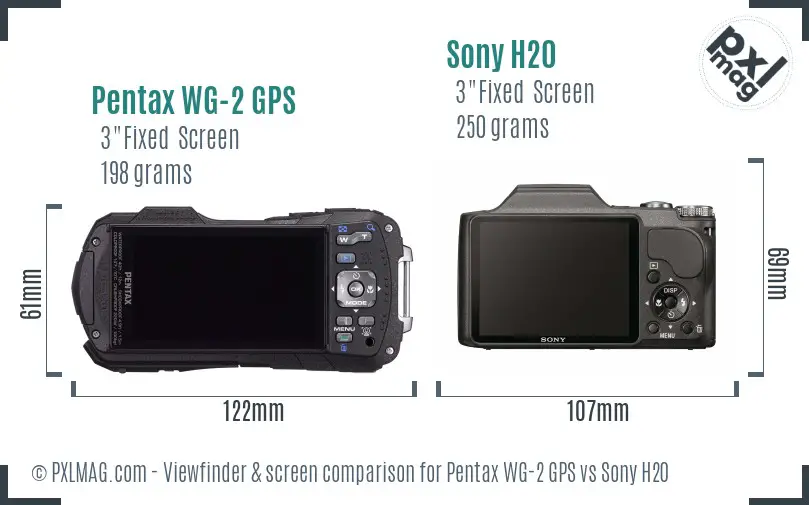 Pentax WG-2 GPS vs Sony H20 Screen and Viewfinder comparison