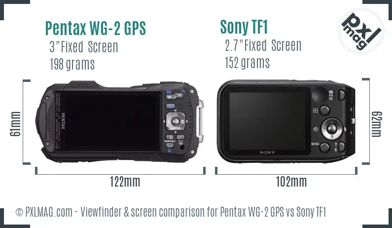 Pentax WG-2 GPS vs Sony TF1 Screen and Viewfinder comparison