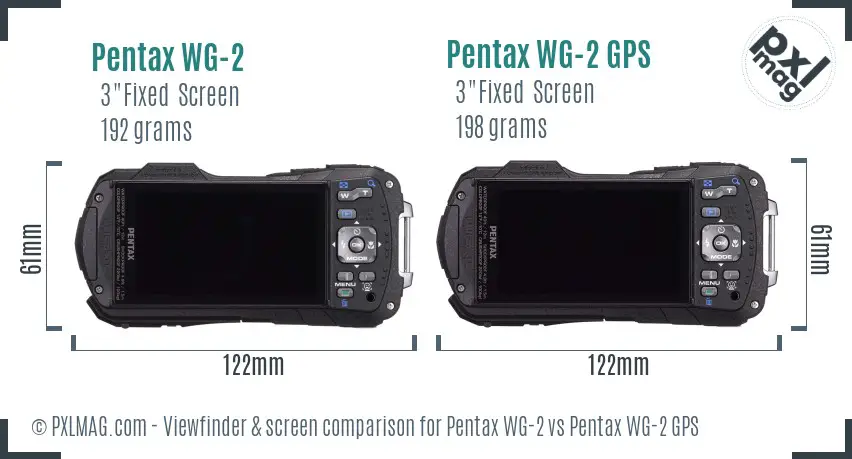 Pentax WG-2 vs Pentax WG-2 GPS Screen and Viewfinder comparison