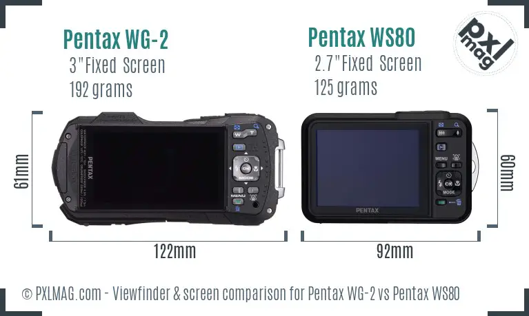 Pentax WG-2 vs Pentax WS80 Screen and Viewfinder comparison