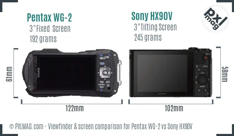 Pentax WG-2 vs Sony HX90V Screen and Viewfinder comparison Pentax WG-2 vs Sony HX90V Screen and Viewfinder comparison