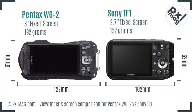 Pentax WG-2 vs Sony TF1 Screen and Viewfinder comparison