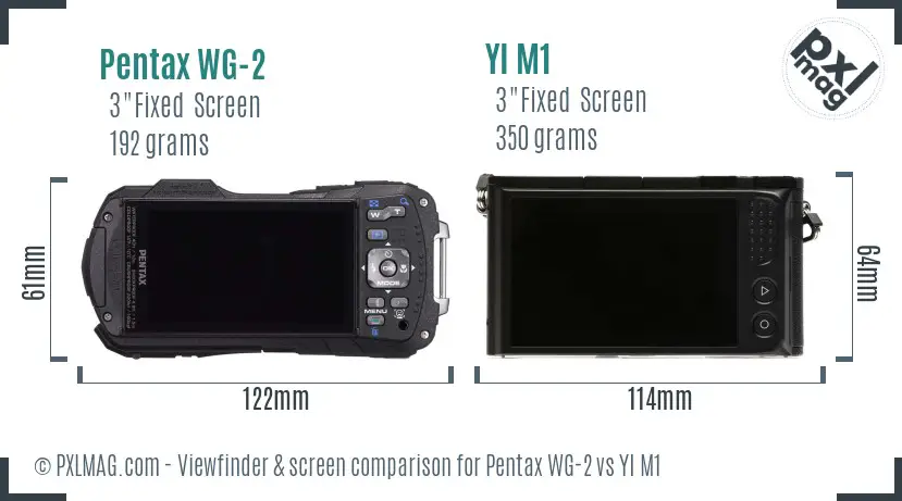 Pentax WG-2 vs YI M1 Screen and Viewfinder comparison Pentax WG-2 vs YI M1 Screen and Viewfinder comparison