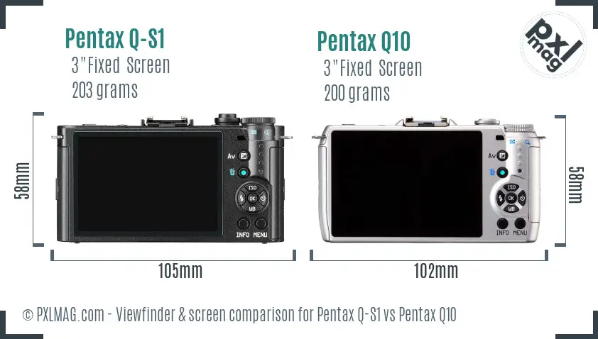 Pentax Q-S1 vs Pentax Q10 Screen and Viewfinder comparison