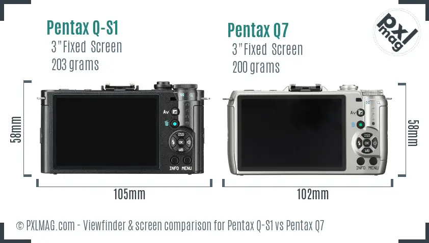 Pentax Q-S1 vs Pentax Q7 Screen and Viewfinder comparison