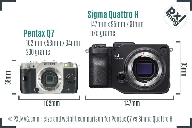 Pentax Q7 vs Sigma Quattro H size comparison Pentax Q7 vs Sigma Quattro H size comparison