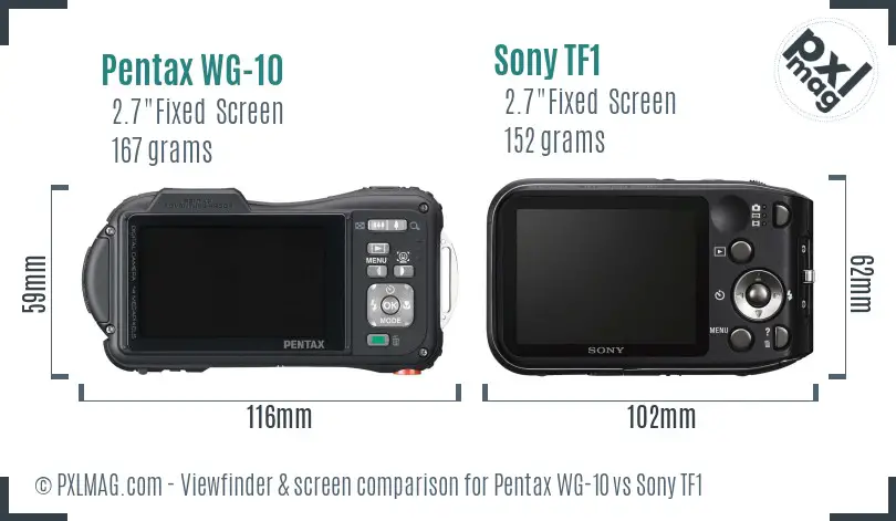 Pentax WG-10 vs Sony TF1 Screen and Viewfinder comparison