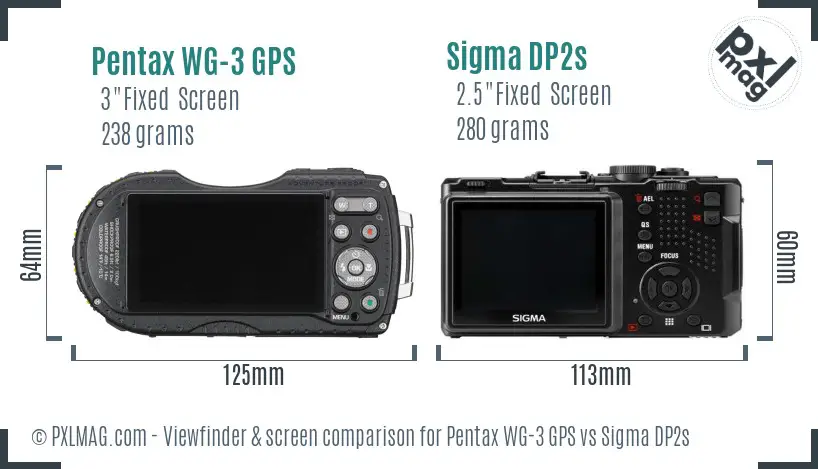 Pentax WG-3 GPS vs Sigma DP2s Screen and Viewfinder comparison