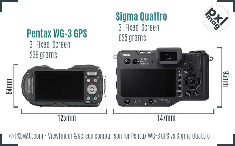 Pentax WG-3 GPS vs Sigma Quattro Screen and Viewfinder comparison