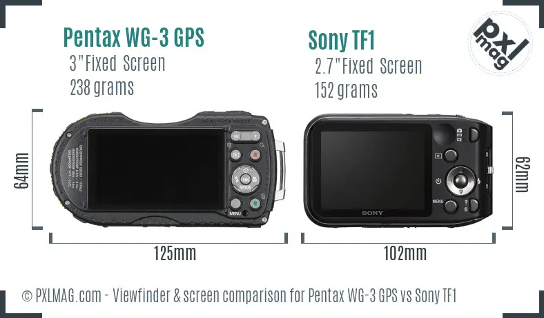 Pentax WG-3 GPS vs Sony TF1 Screen and Viewfinder comparison