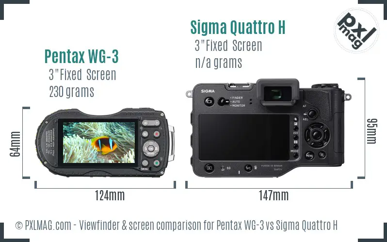 Pentax WG-3 vs Sigma Quattro H Screen and Viewfinder comparison Pentax WG-3 vs Sigma Quattro H Screen and Viewfinder comparison