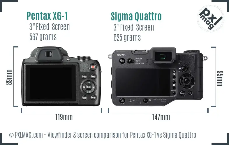 Pentax XG-1 vs Sigma Quattro Screen and Viewfinder comparison