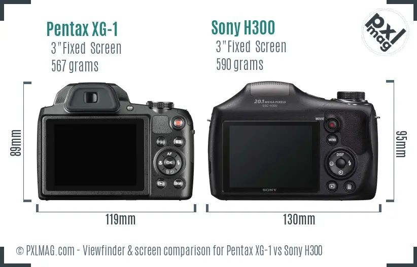 Pentax XG-1 vs Sony H300 Screen and Viewfinder comparison