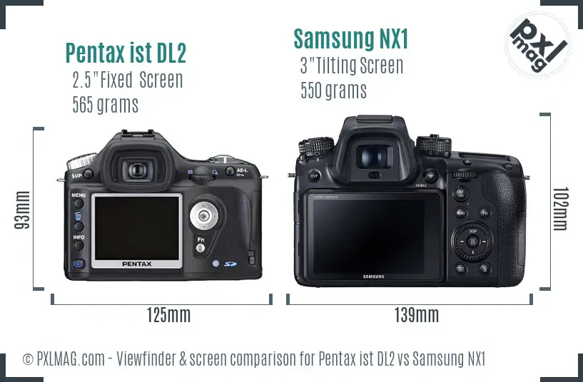 Pentax ist DL2 vs Samsung NX1 Screen and Viewfinder comparison Pentax ist DL2 vs Samsung NX1 Screen and Viewfinder comparison