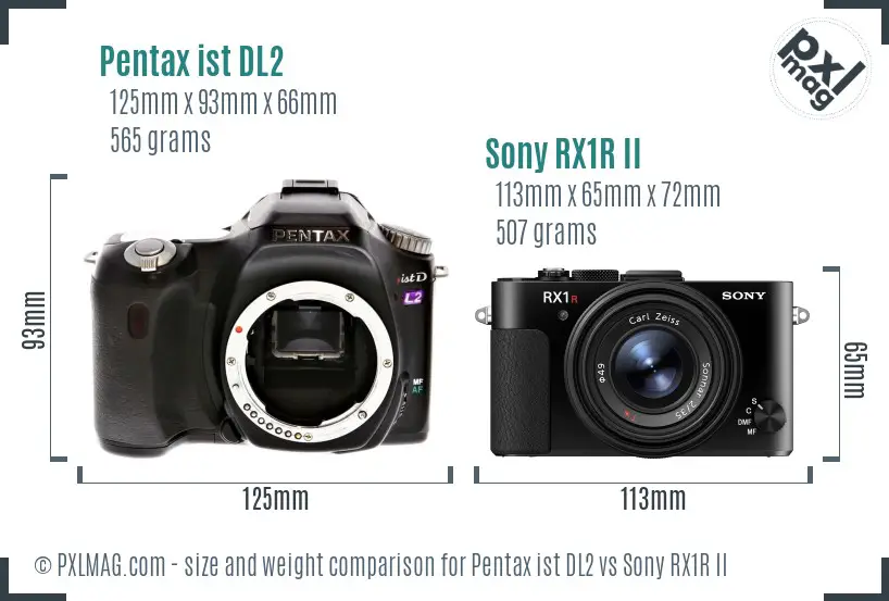 Pentax ist DL2 vs Sony RX1R II size comparison Pentax ist DL2 vs Sony RX1R II size comparison