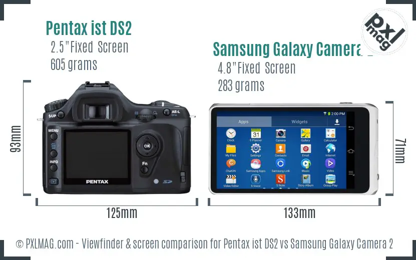 Pentax ist DS2 vs Samsung Galaxy Camera 2 Screen and Viewfinder comparison Pentax ist DS2 vs Samsung Galaxy Camera 2 Screen and Viewfinder comparison