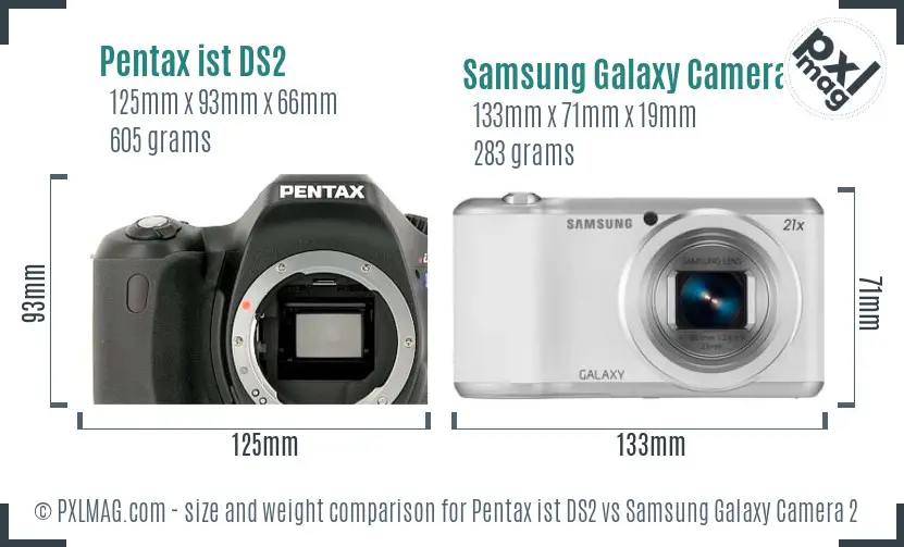 Pentax ist DS2 vs Samsung Galaxy Camera 2 size comparison Pentax ist DS2 vs Samsung Galaxy Camera 2 size comparison