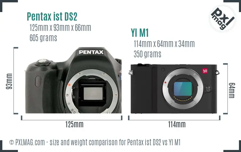 Pentax ist DS2 vs YI M1 size comparison Pentax ist DS2 vs YI M1 size comparison