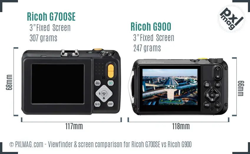 Ricoh G700SE vs Ricoh G900 Screen and Viewfinder comparison