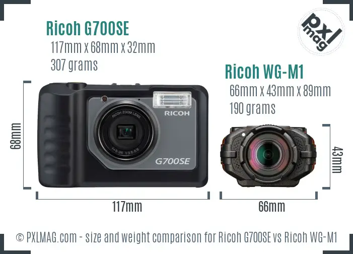 Ricoh G700SE vs Ricoh WG-M1 size comparison