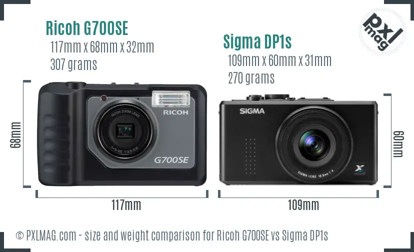Ricoh G700SE vs Sigma DP1s size comparison