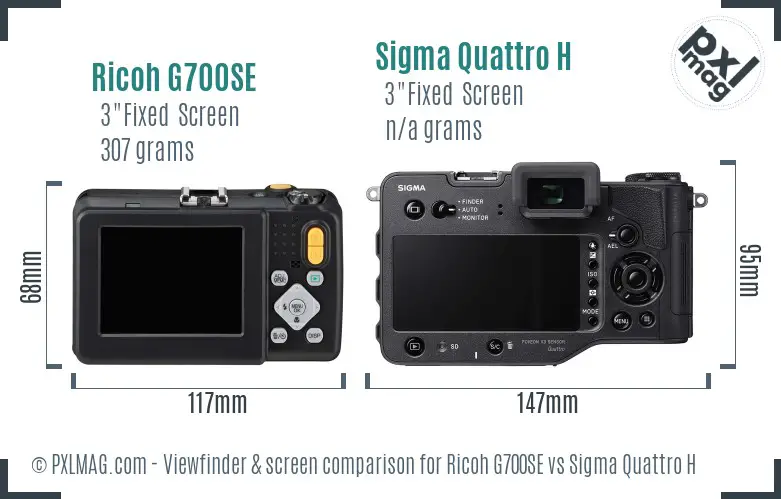Ricoh G700SE vs Sigma Quattro H Screen and Viewfinder comparison