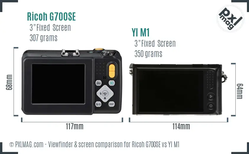 Ricoh G700SE vs YI M1 Screen and Viewfinder comparison