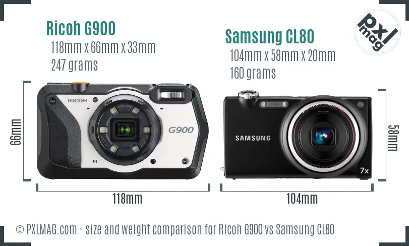 Ricoh G900 vs Samsung CL80 size comparison