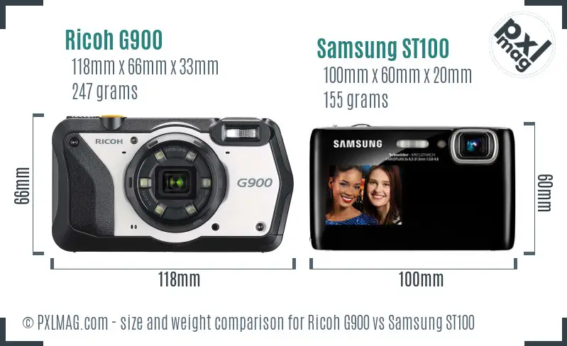 Ricoh G900 vs Samsung ST100 size comparison