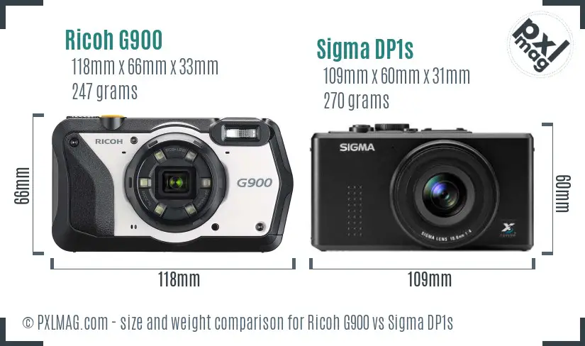 Ricoh G900 vs Sigma DP1s size comparison