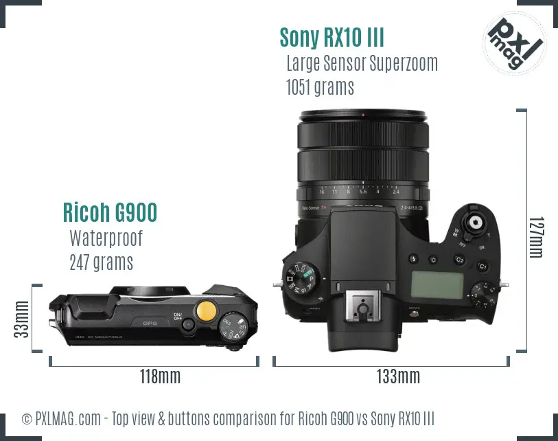 Top view design and control layout comparison