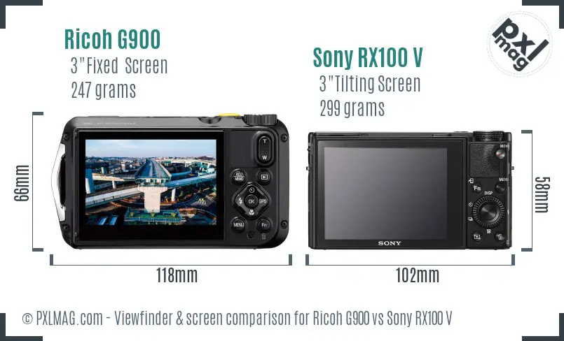 Ricoh G900 vs Sony RX100 V Screen and Viewfinder comparison Ricoh G900 vs Sony RX100 V Screen and Viewfinder comparison
