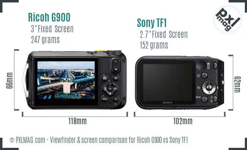 Ricoh G900 vs Sony TF1 Screen and Viewfinder comparison