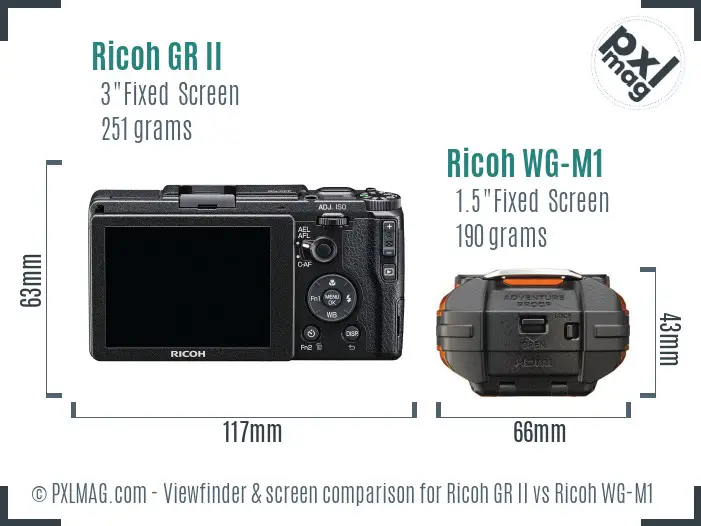 Ricoh GR II vs Ricoh WG-M1 Screen and Viewfinder comparison