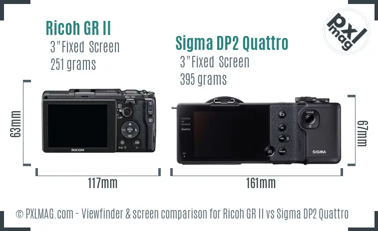 Ricoh GR II vs Sigma DP2 Quattro Screen and Viewfinder comparison
