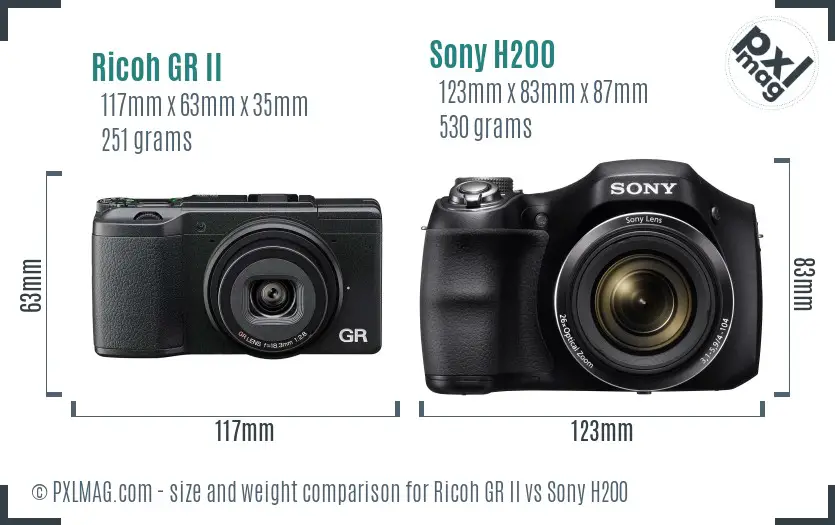 Ricoh GR II vs Sony H200 size comparison Ricoh GR II vs Sony H200 size comparison