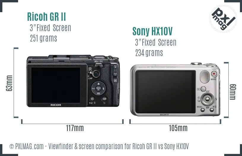 Ricoh GR II vs Sony HX10V Screen and Viewfinder comparison Ricoh GR II vs Sony HX10V Screen and Viewfinder comparison