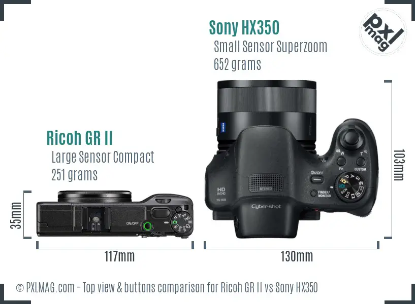 Top view design and control layout comparison