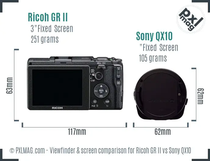 Ricoh GR II vs Sony QX10 Screen and Viewfinder comparison