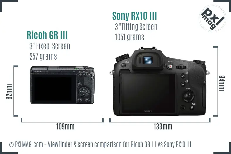 Ricoh GR III vs Sony RX10 III Screen and Viewfinder comparison Ricoh GR III vs Sony RX10 III Screen and Viewfinder comparison