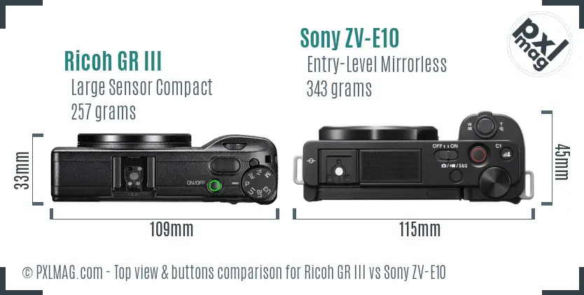 Top view design and control layout comparison