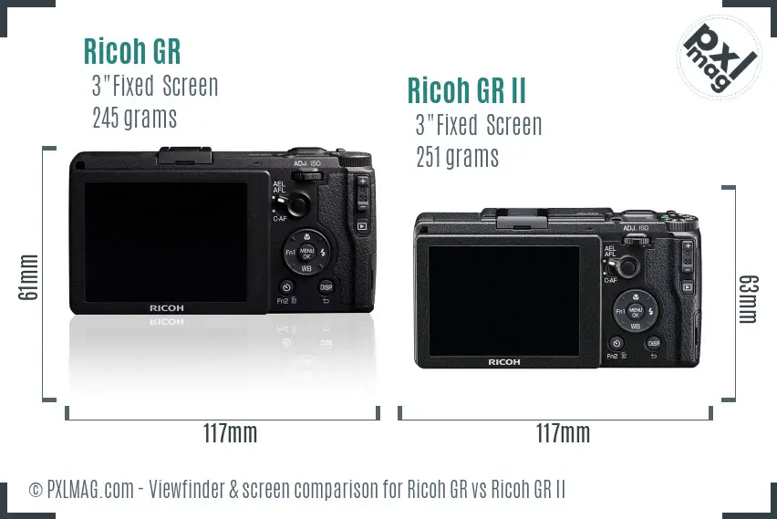 Ricoh GR vs Ricoh GR II Screen and Viewfinder comparison