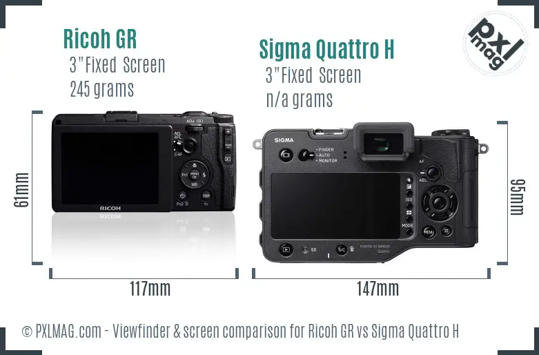 Ricoh GR vs Sigma Quattro H Screen and Viewfinder comparison