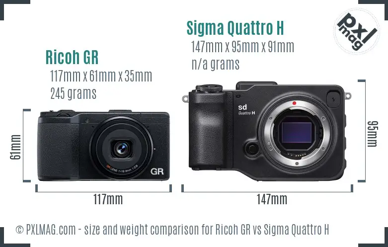Ricoh GR vs Sigma Quattro H size comparison