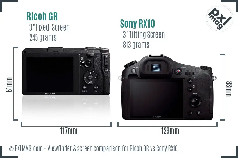 Ricoh GR vs Sony RX10 Screen and Viewfinder comparison Ricoh GR vs Sony RX10 Screen and Viewfinder comparison