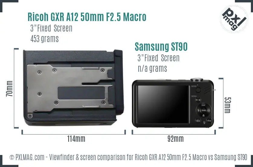 Ricoh GXR A12 50mm F2.5 Macro vs Samsung ST90 Screen and Viewfinder comparison Ricoh GXR A12 50mm F2.5 Macro vs Samsung ST90 Screen and Viewfinder comparison