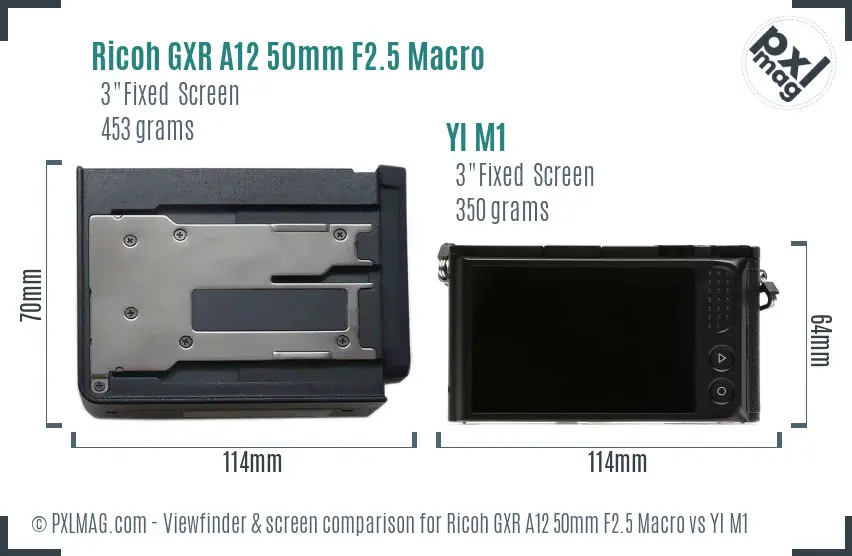 Ricoh GXR A12 50mm F2.5 Macro vs YI M1 Screen and Viewfinder comparison