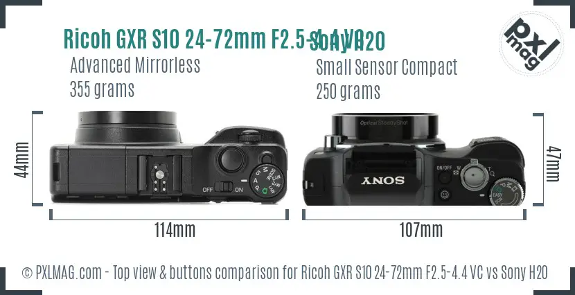 Top view design and control layout comparison